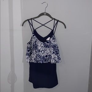 Charming Charlie’s Navy Floral Tank